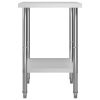 Kitchen Work Table 23.6"x23.6"x33.5" Stainless Steel