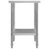 Kitchen Work Table 23.6"x23.6"x33.5" Stainless Steel